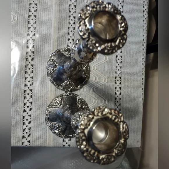 Pair of Godinger Modern Baroque Candle Holders - Picture 2 of 5